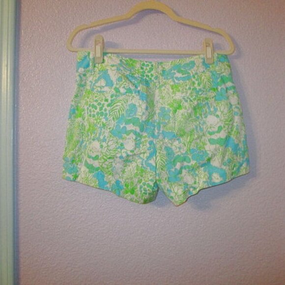 Lilly Pulitzer Callahan Shorts Size 6 Limeade It's A Zoo Panda Bear Beach Resort - Picture 7 of 8